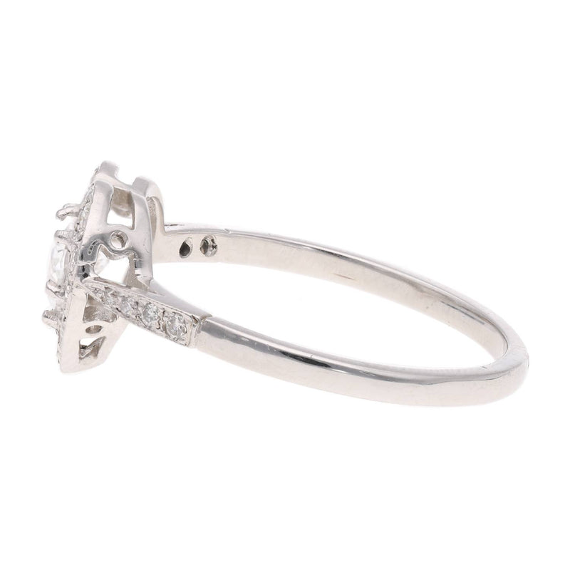 Platinum and Diamond Heart Cluster Ring