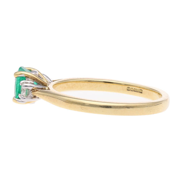 18ct Gold Emerald and Diamond Ring