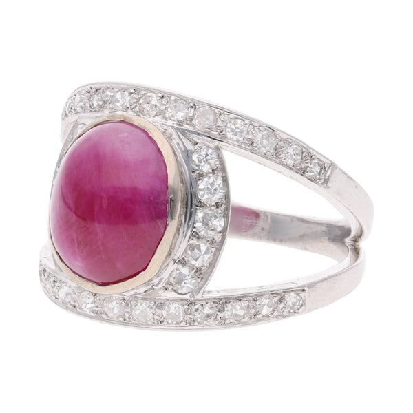 18ct White Gold Ruby and Diamond Ring