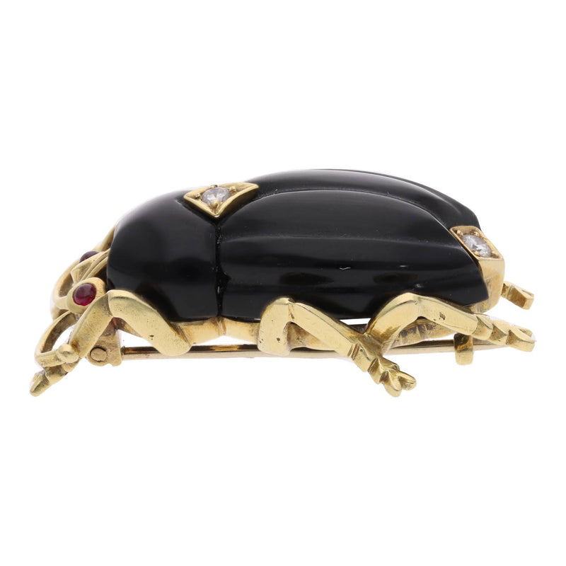 18ct Multi Gem Beetle Brooch