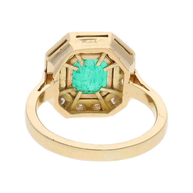 18ct Emerald and Diamond Cluster Ring