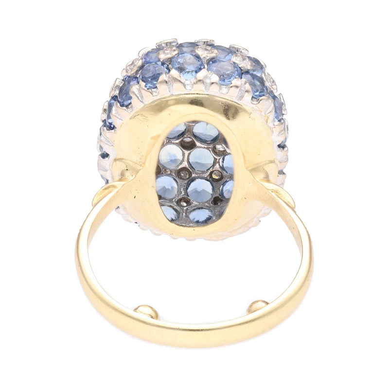 18ct Gold Sapphire and Diamond Cluster Ring