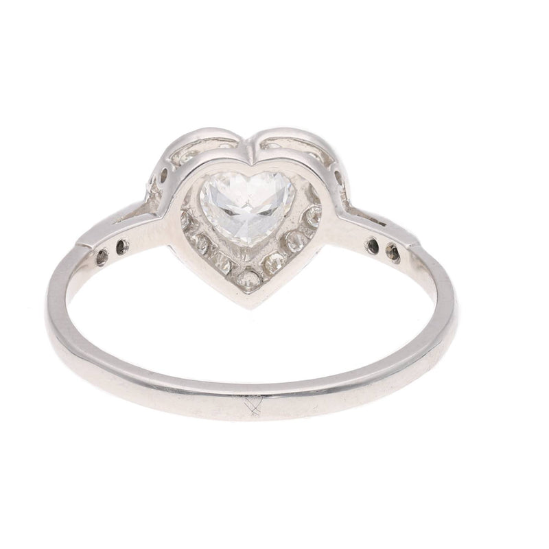 Platinum and Diamond Heart Cluster Ring