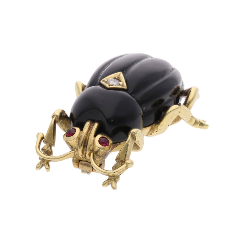 18ct Multi Gem Beetle Brooch