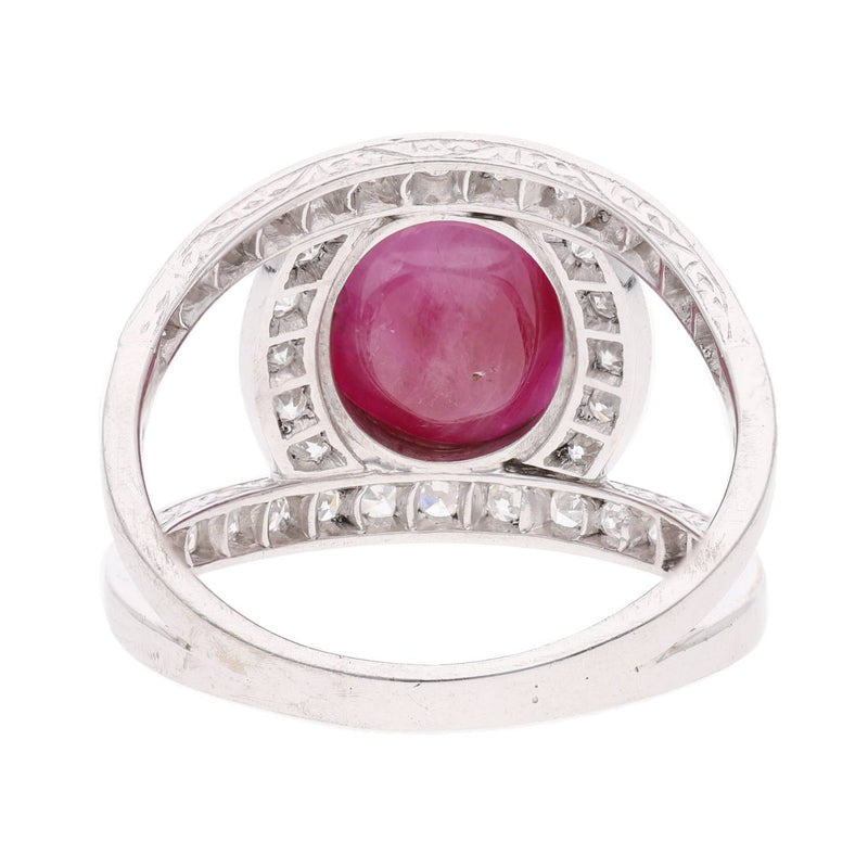 18ct White Gold Ruby and Diamond Ring