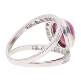 18ct White Gold Ruby and Diamond Ring