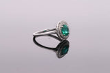Emerald and Diamond Halo Ring