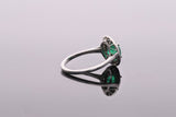 Emerald and Diamond Halo Ring