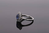Sapphire and Diamond Cluster Ring