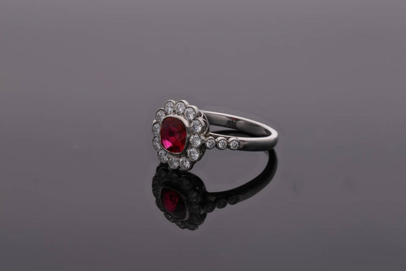 Spinel and Diamond Cluster Ring