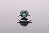 Emerald and Diamond Halo Ring