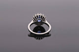 Sapphire and Diamond Cluster Ring