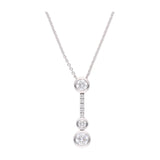 18ct White Gold and Diamond Drop Necklace