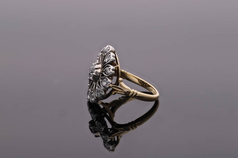 Victorian 18ct Gold and Diamond Cluster Ring