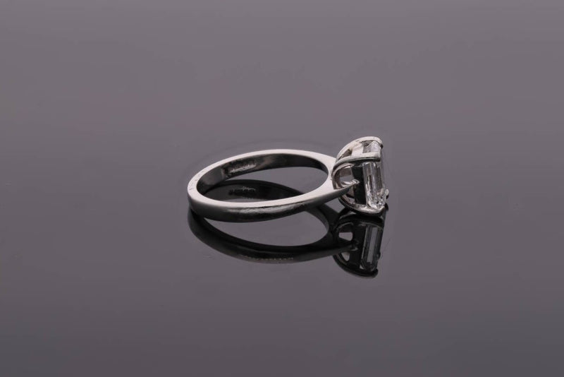 Platinum Emerald Cut Diamond Ring