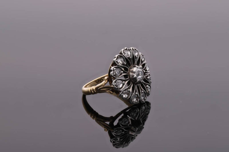 Victorian 18ct Gold and Diamond Cluster Ring