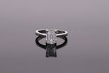 Platinum Emerald Cut Diamond Ring