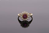 Ruby and Diamond Cluster Ring.