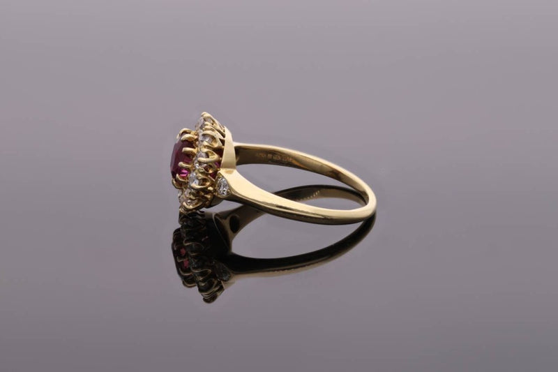 Ruby and Diamond Cluster Ring.
