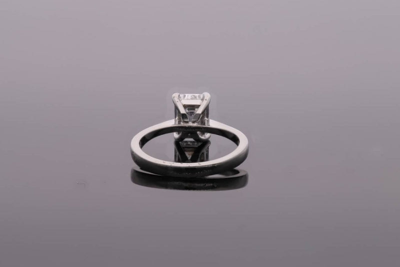 Platinum Emerald Cut Diamond Ring