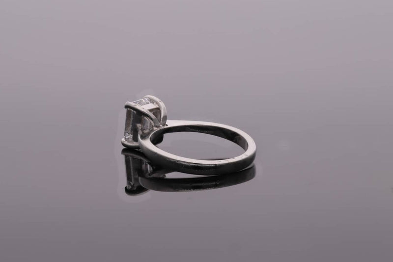 Platinum Emerald Cut Diamond Ring