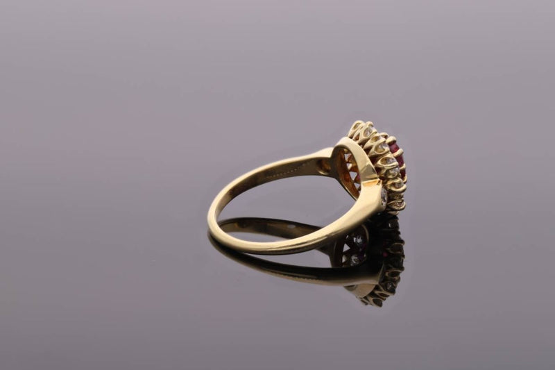 Ruby and Diamond Cluster Ring.