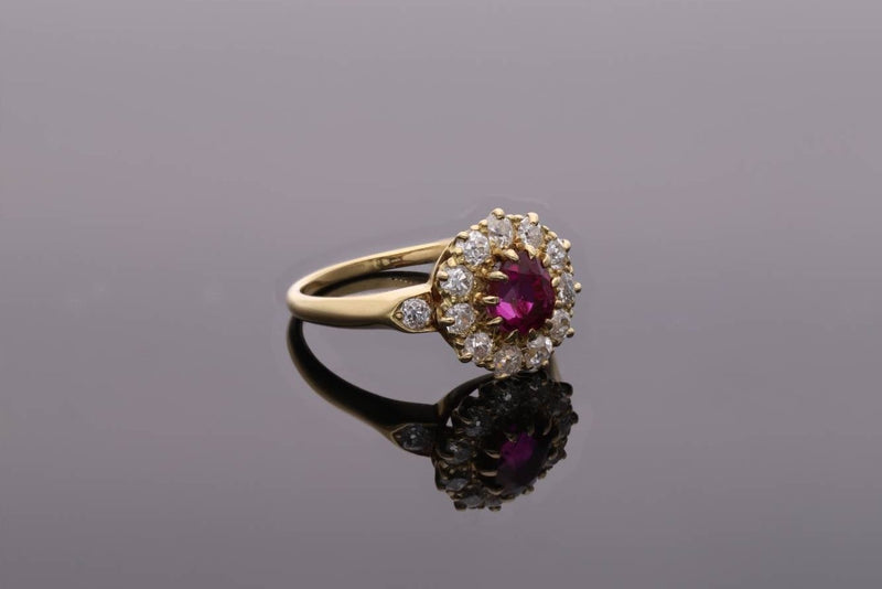 Ruby and Diamond Cluster Ring.