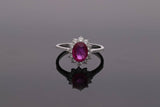18ct White Gold Ruby and Diamond Cluster Ring