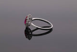 18ct White Gold Ruby and Diamond Cluster Ring
