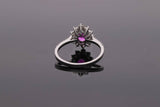 18ct White Gold Ruby and Diamond Cluster Ring