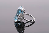 Aquamarine and Diamond Ring