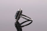 Platinum Aquamarine and Diamond Cluster Ring