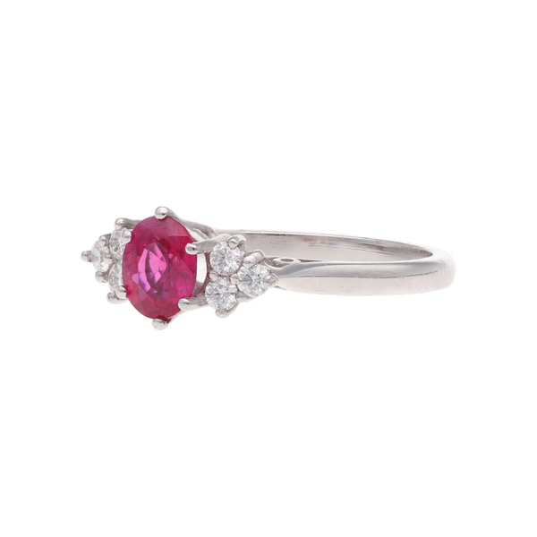 18ct White Gold Ruby and Diamond Ring