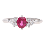 18ct White Gold Ruby and Diamond Ring
