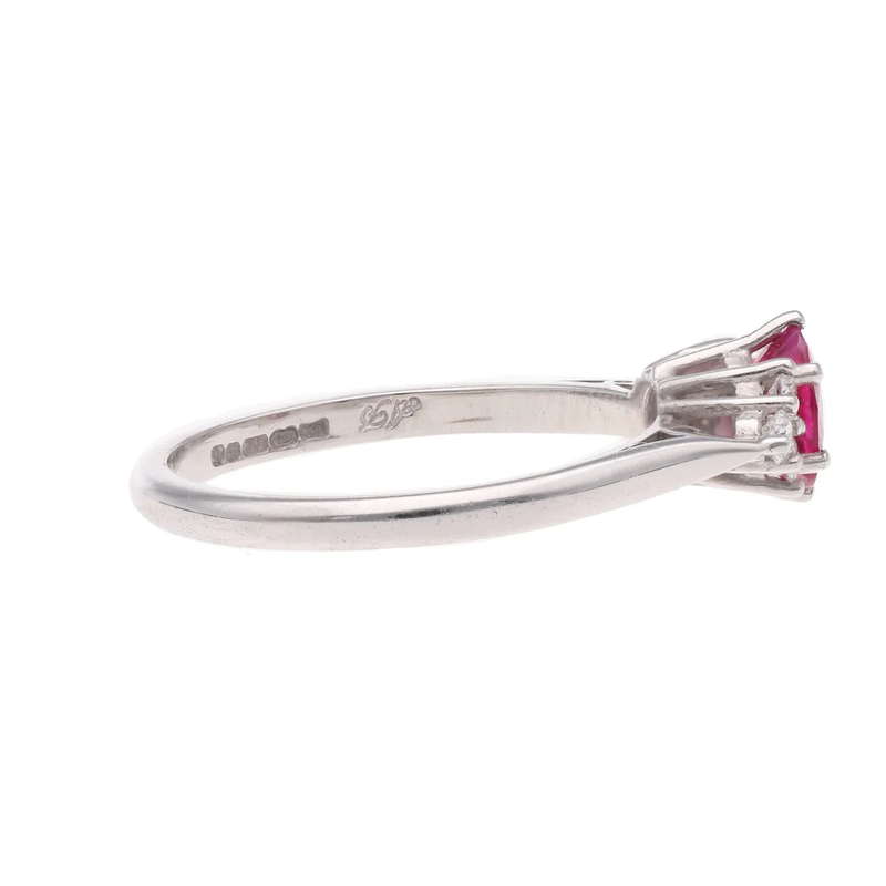 18ct White Gold Ruby and Diamond Ring