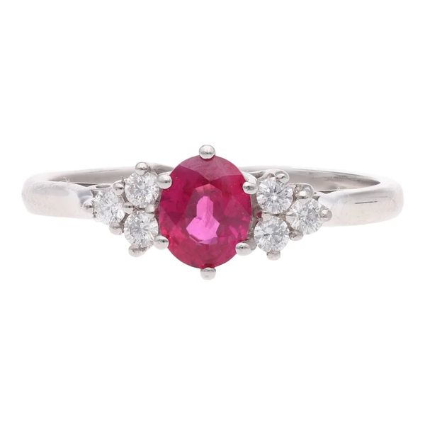 18ct White Gold Ruby and Diamond Ring