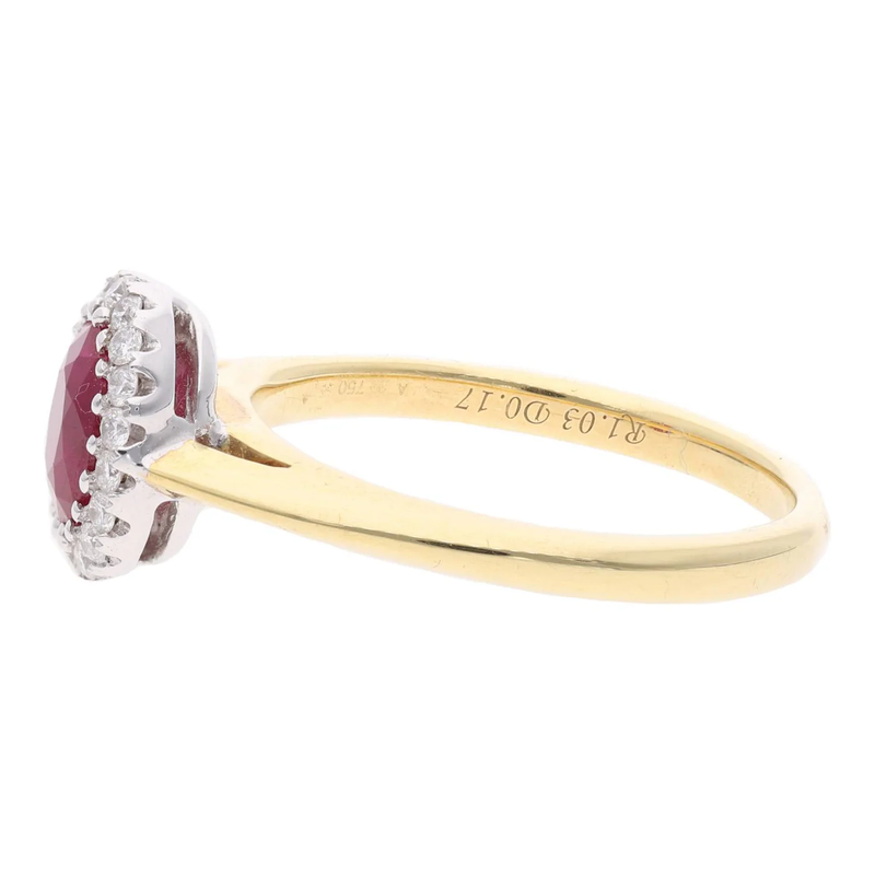 Ruby and Diamond Cluster Ring