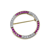 Ruby and Diamond circular Brooch