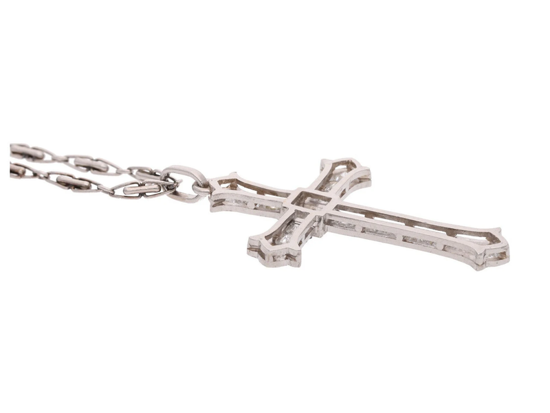 Platinum and Diamond Cross Necklace