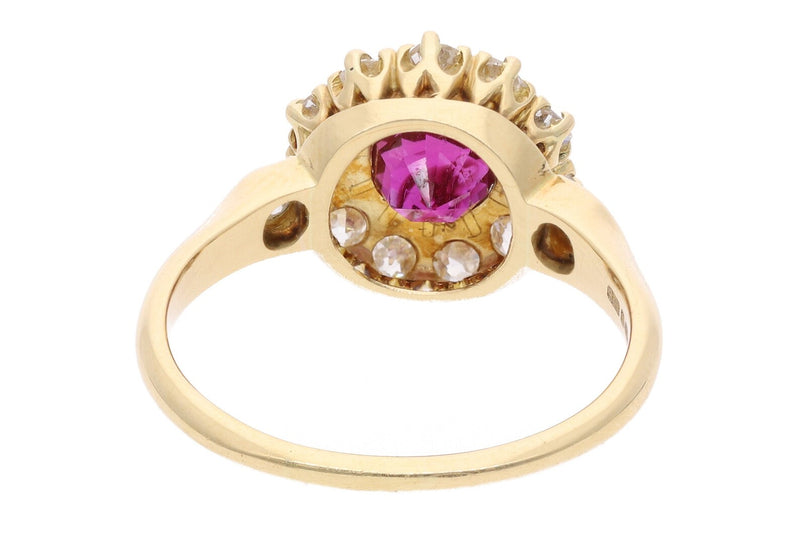 18ct Gold Ruby and Diamond Cluster Ring