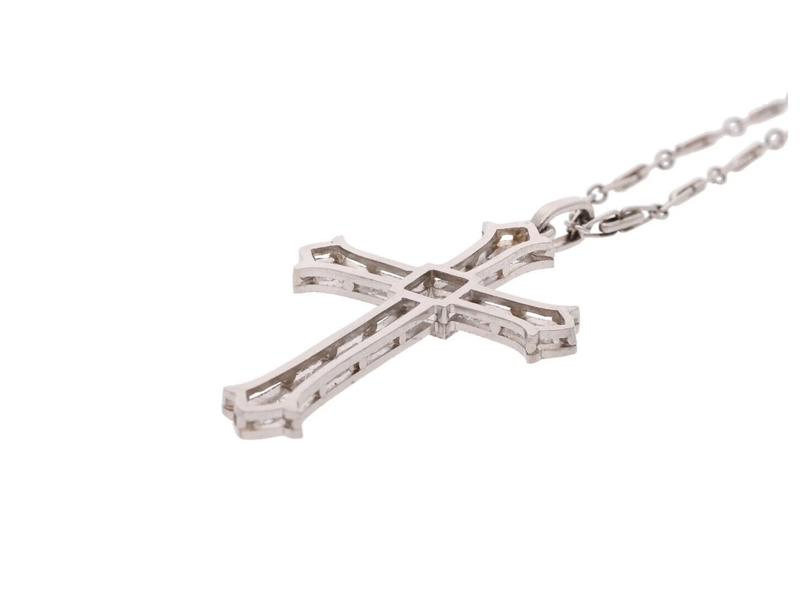 Platinum and Diamond Cross Necklace