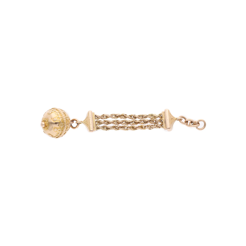 Antique Gold Ball Fob Pendant