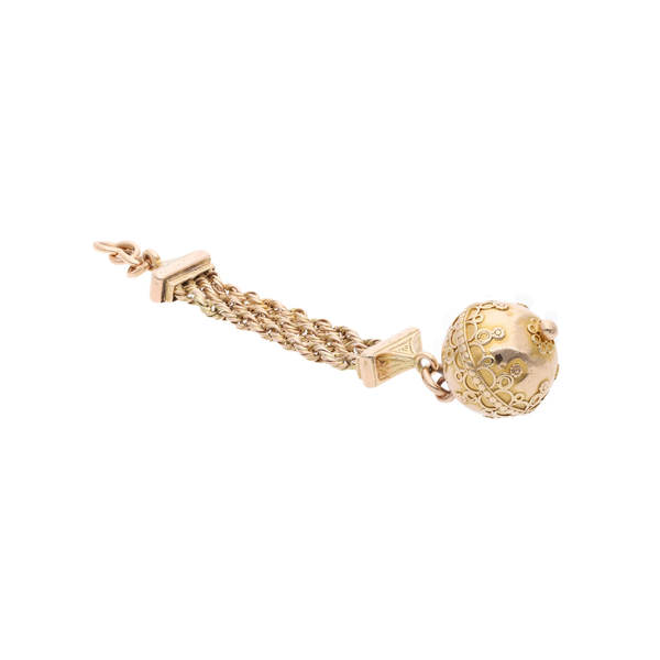 Antique Gold Ball Fob Pendant