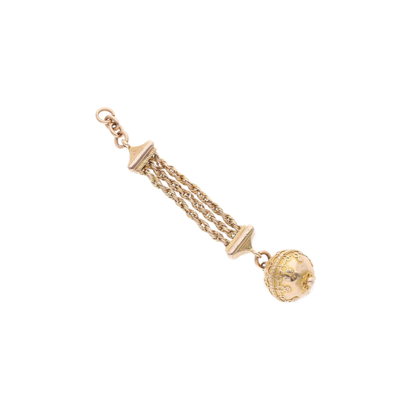 Antique Gold Ball Fob Pendant